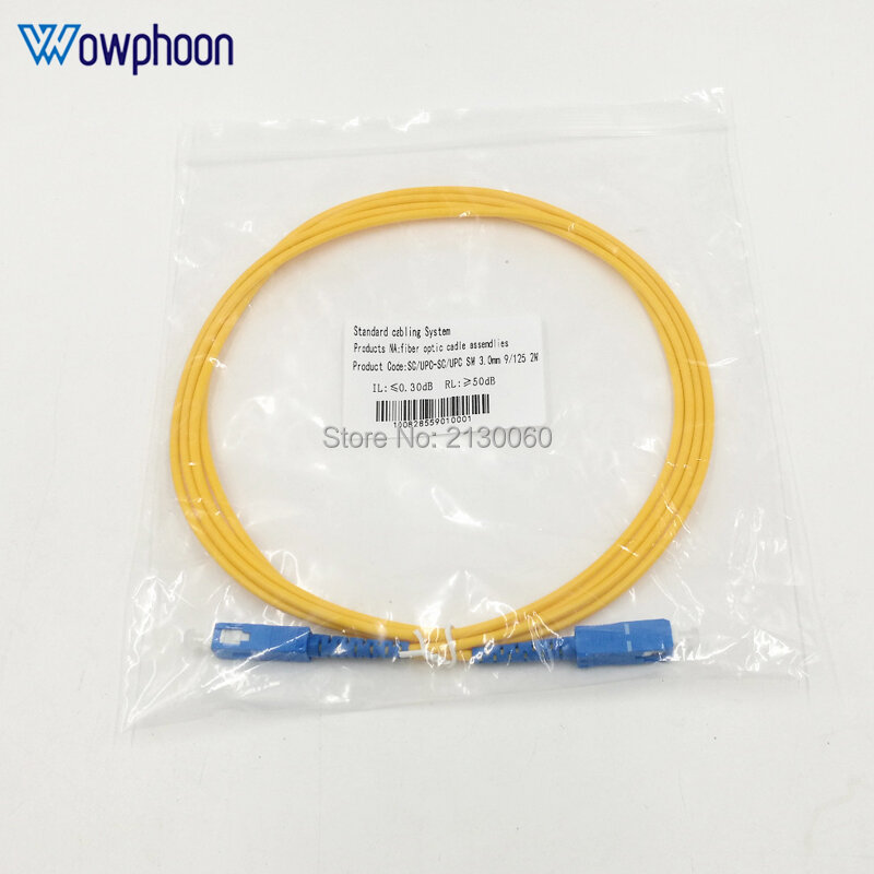 10 buah/lot kabel Jumper diameter 3.0MM kabel patchcord SC UPC untuk SC UPC 2M 3M 15M kustom kabel Jumper serat optik