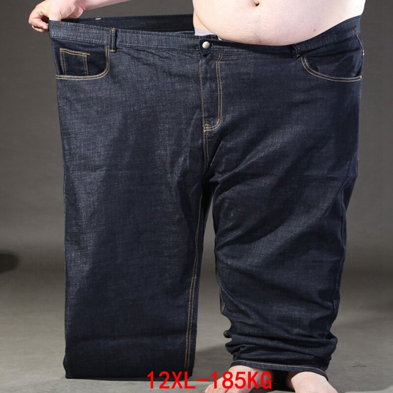 Winter frühling 12XL 185kg Männer Große Größe Jeans Oversize Denim Hosen Elastische Taille 68 66 64 70 Stretch Elastizität lose Jeans 80