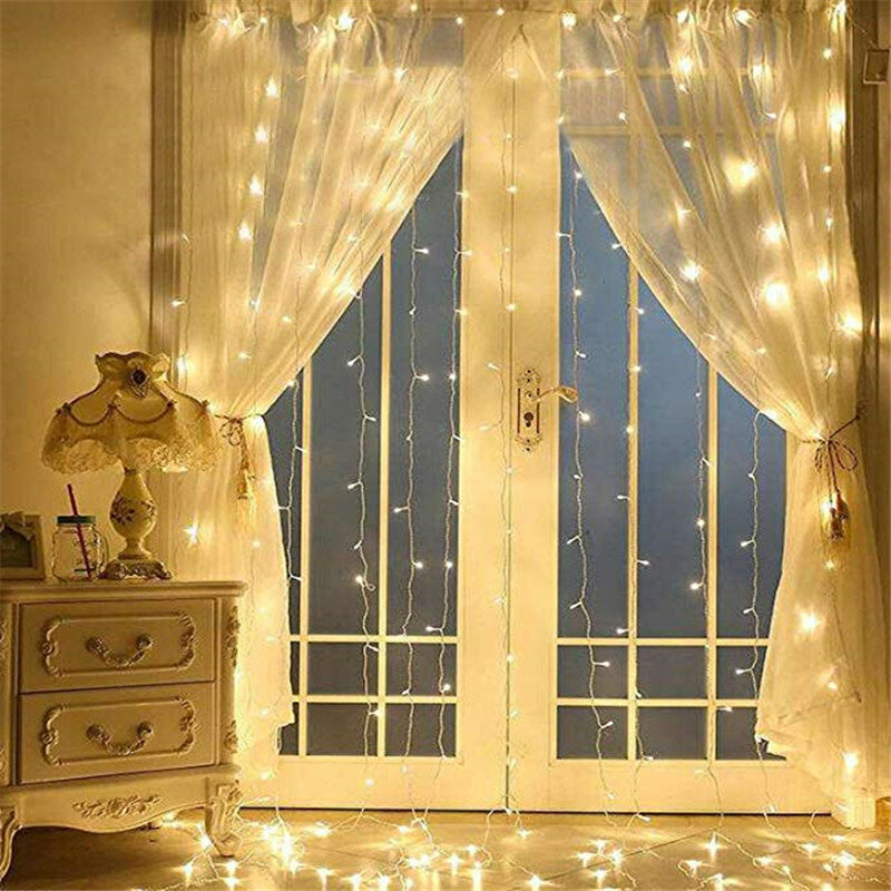 3x3m300LEDS Icicle String Lights Christmas Fairy Lights Garland Outdoor Home For Wedding/Party/Curtain/Garden/Home Decoration