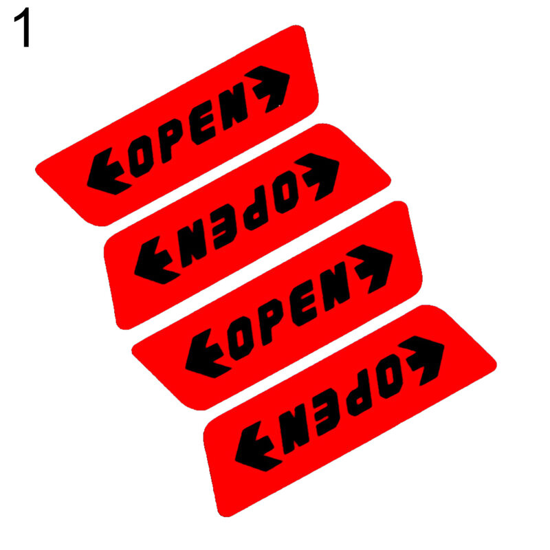 4Pcs/Set Car Door Open Sticker Reflective Tape Safety Warning Sign Auto Decal Car Reflective Stickers Luminous