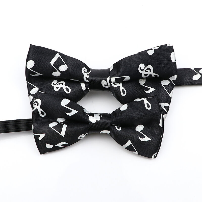 Men's Music Theme Bow Ties Polyester Parent-Child Bowtie Set Piano Stave Guitar Star Pattern Mens Party Prom Cravat Accessory