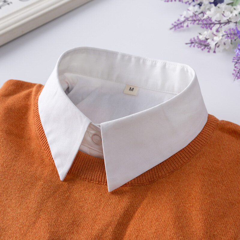 Black White Fake Collar for Women Shirt Sweater Detachable Collar False Collar Lapel Blouse Tops Faux Col Neckwear Nep Kraagje