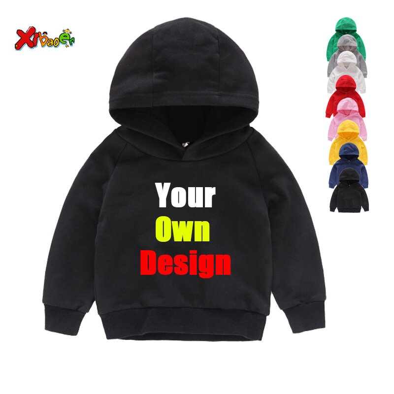 Crianças hoodies personalizado adicionar seu texto roupas t camisa das crianças camisolas da criança roupas de bebê meninos meninas camiseta