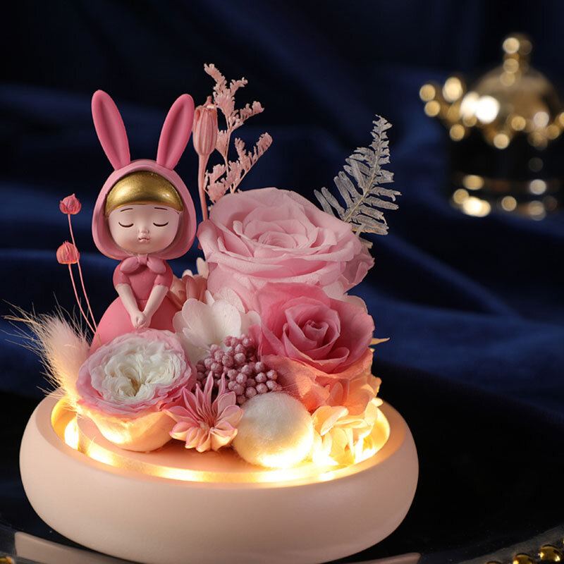 Decorazioni per la casa nordiche fiore eterno rosa decorazione di cerimonia nuziale regalo fiori secchi artificiali ornamenti da tavolo per interni fiori secchi