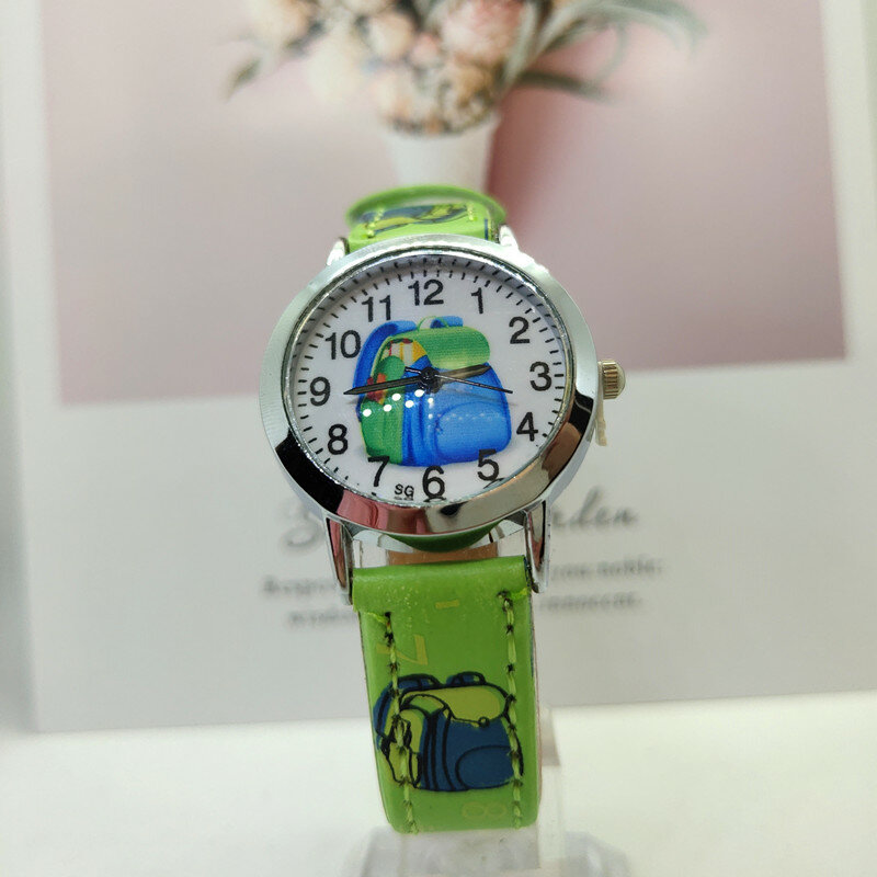 Schule Tasche Muster Kinder Uhren Sport Kinder Studenten Quarz Armbanduhr Geschenke für Jungen Mädchen Baby Spielzeug Uhr Kind Uhr