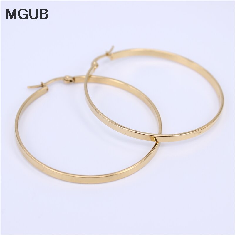 MGUB-Boucles d'oreilles créoles en cristal pour femme, bijoux en acier inoxydable, cercle rond doré, diamètre 30mm-60mm, LHaffair