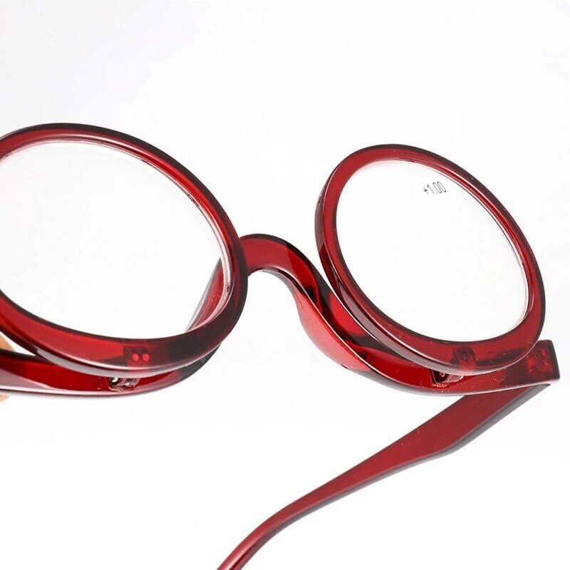 ใหม่ ifjoy แว่นตาแต่งหน้า kacamata baca พลิกได้แว่นขยายเครื่องอ่านเครื่องสำอางสำหรับผู้หญิงแว่นตาแต่งหน้า diopter 1.0-4.0