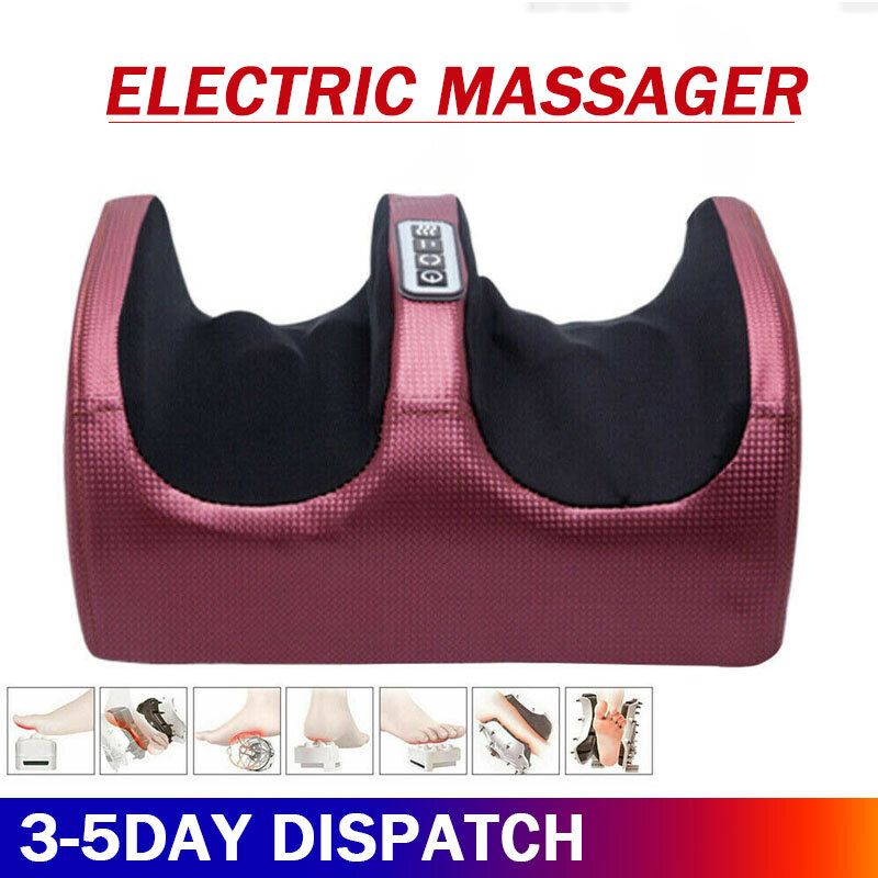 Massageador elétrico do pé, Amassar profunda tecido massagem máquina, relaxar aquecido rolo, pernas e pés alívio, fadiga