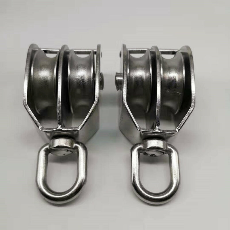M25 304# Stainless Steel 360 Degree Rotation  Double pulley Swivel