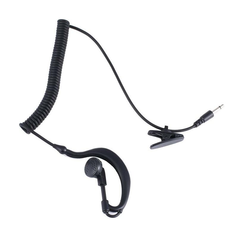 3.5 Mm Single Earpiece Ear-Hook Earphone dengan Kabel Spiral Walkie Talkie Headset Kebijakan Militer Earphone
