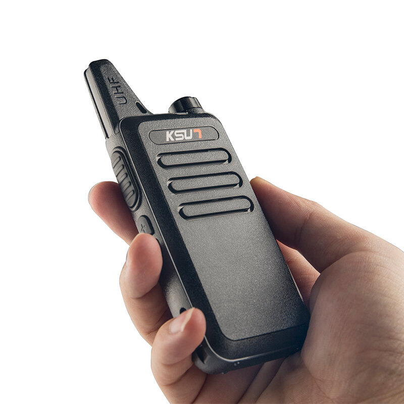 2 pz/lotto KSUN Mini walkie-talkie radio bidirezionale Set UHF 400-470MHz 16CH walkie-talkie Radio