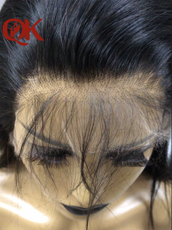QueenKing Hair Invisiable Transparent 13x6 Super Fine HD Lace Frontal Wigs Brazilian Straight Black Lace Front Human Hair Wigs