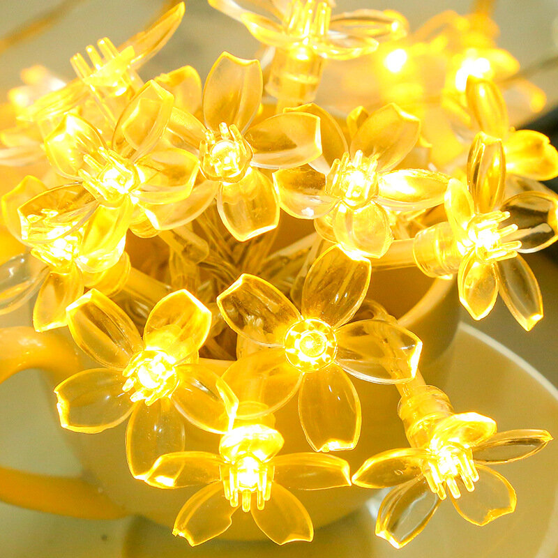 Girlanda LED wakacje USB kwiat lampki świąteczne na sznurku wiszące ozdoby ozdoby na choinkę dla domu Party Noel Navidad