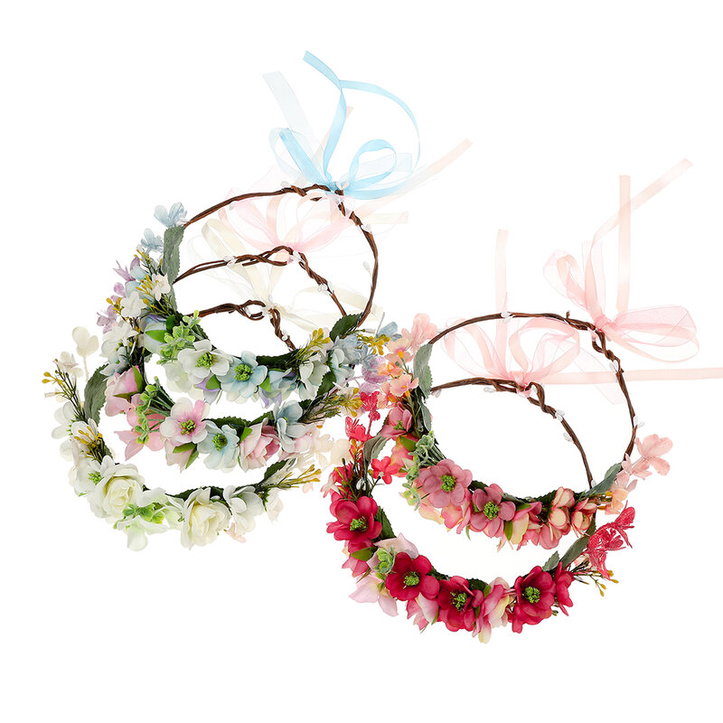 MOLANS ręcznie robiony sztuczny kwiat korona dla panny młodej druhna fotografia ślubna uroczy romantyczny akcesoria do włosów opaska