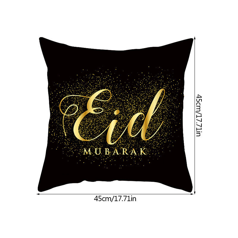 Housse de coussin décorative Eid Mubarak, taie d'oreiller avec étoiles, lune, Ramadan Kareem, Mulism islamique, canapé, voiture, décoration de maison