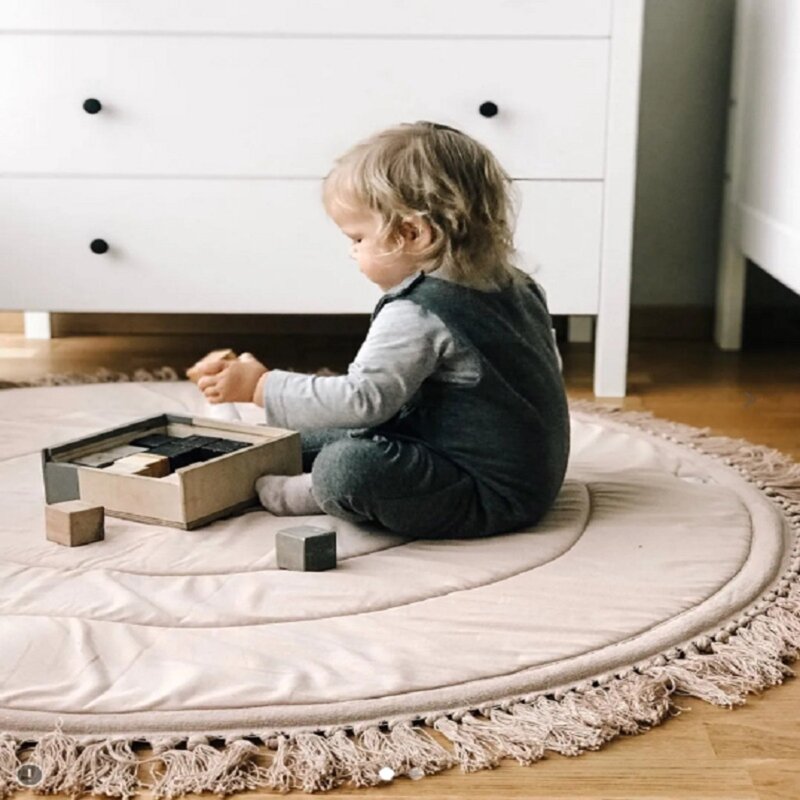 Tappeto da pavimento per bambini tappeto da gioco in morbido cotone tappeto strisciante coperta cuscino per attività a terra decorazione per bambini