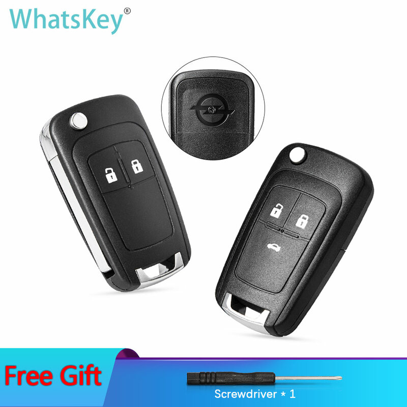 WhatsKey-Coque de clé à distance pliable à 2/3 boutons, étui pour Opel, SachAstra H, J, Insignia, Adam, Vectra C, Corsa D, qualité supérieure