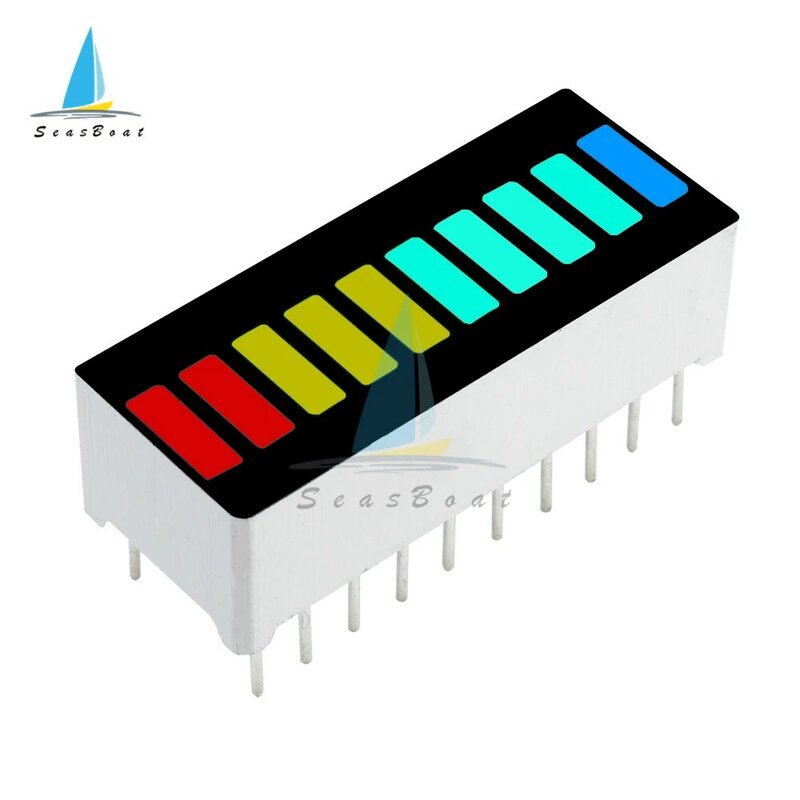 Display a LED 10 segmenti grafico a barre indicatore grafico a barre a LED DIP rosso giallo verde blu modulo Display grafico a barre fai da te
