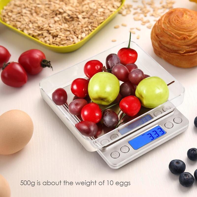 Balance électronique de cuisine numérique LCD de précision, mini balance de poids, cuisson au thé, batterie au lithium, chargement USB, 3kg, 0.1g, 500g, 0.01