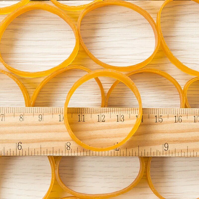 50 sztuk wysokiej jakości rozciągliwe wytrzymałe żółte pierścienie gumowe guma elastyczna paski o grubości 1.5mm o średnicy 20mm-75mm