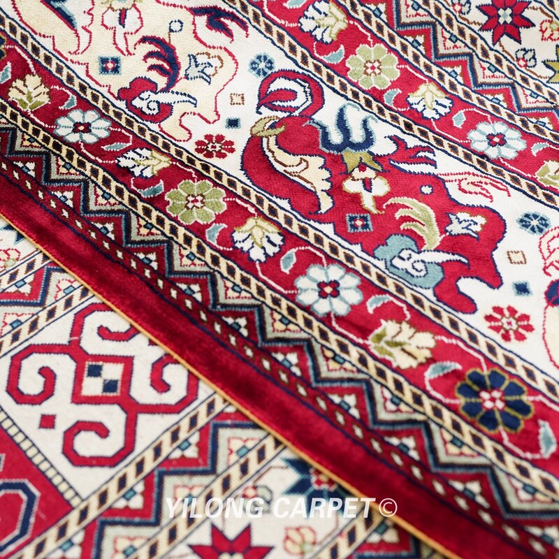 Yilong tapete de seda tamanho grande, 14 'x 20', oriental, artesanal, tapete afano, escritório de casa (tj325a)