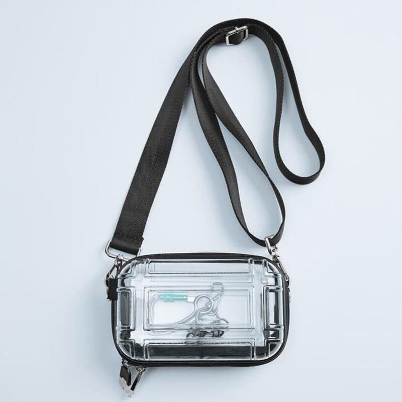 Bolso Crossbaody para mujer, bolsa de cosméticos de Pc transparente, Maleta de diseño, bolsas de mensajero de hombro con cremallera, Mini bolsas de maquillaje lavables