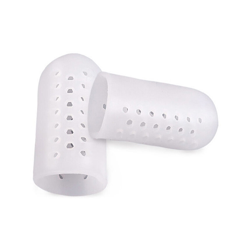 Protector de dedos de silicona transpirable, tubo con agujeros para callos, separadores de dedos de los pies, nuevo, 1 par