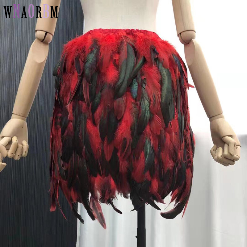 New style 100% natural Turkey feather Short skirt bra underwear women's fur coat real Turkey feather fur skirt Customizable