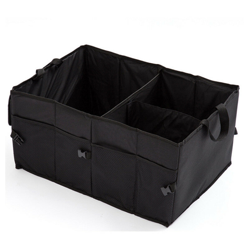 Huihom 3 Compartment Collapsible Car Trunk Organizer Storage Bag Box 56*40*26cm Automobile Stowing Tidying Accessory