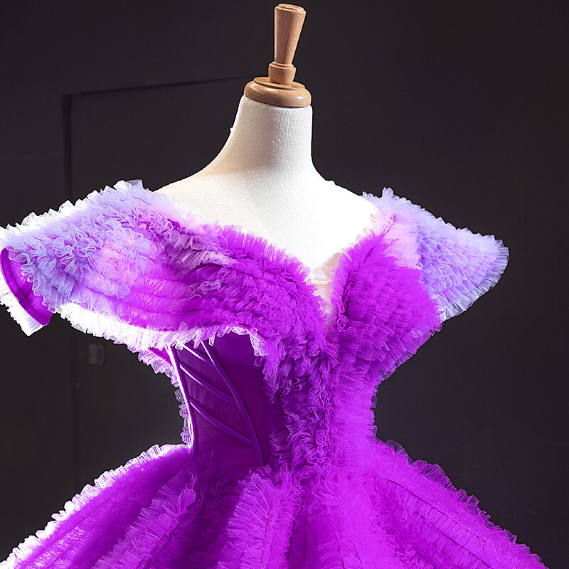 Superbe robe de soirée en poudre violet clair, violet foncé, robe de Rhde luxe, haute qualité, 123