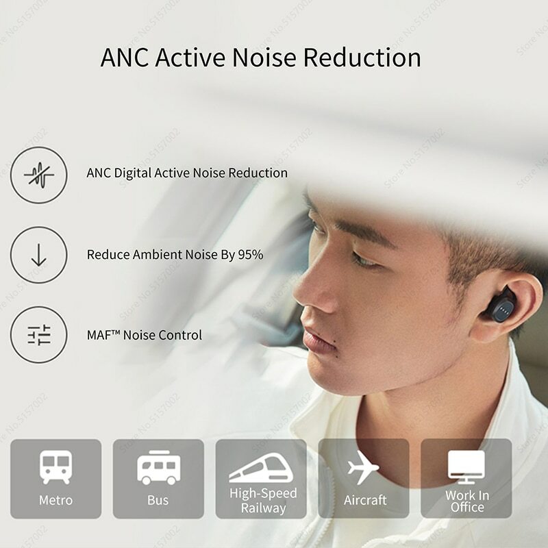 FIIl T1 Proอัตโนมัติลดเสียงรบกวนหูฟังไร้สายTWS Bluetooth 5.2หูฟังพร้อมไมโครโฟนสำหรับXiaomi Huawei iPhone