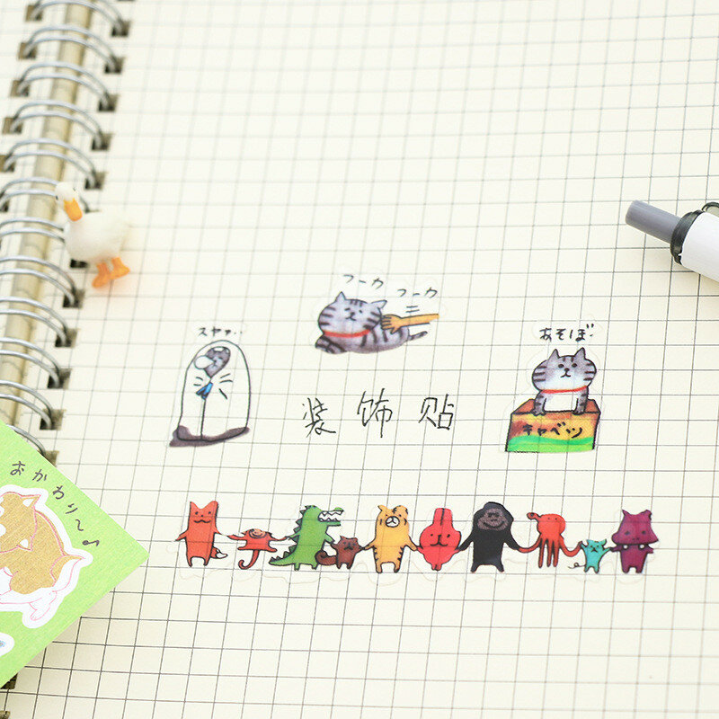 DL-Papel de dibujos animados creativos para niños, pegatina de adorno, bicicleta, Cuenta de mano de juguete y pegatina para maleta, suministros de oficina exquisitos