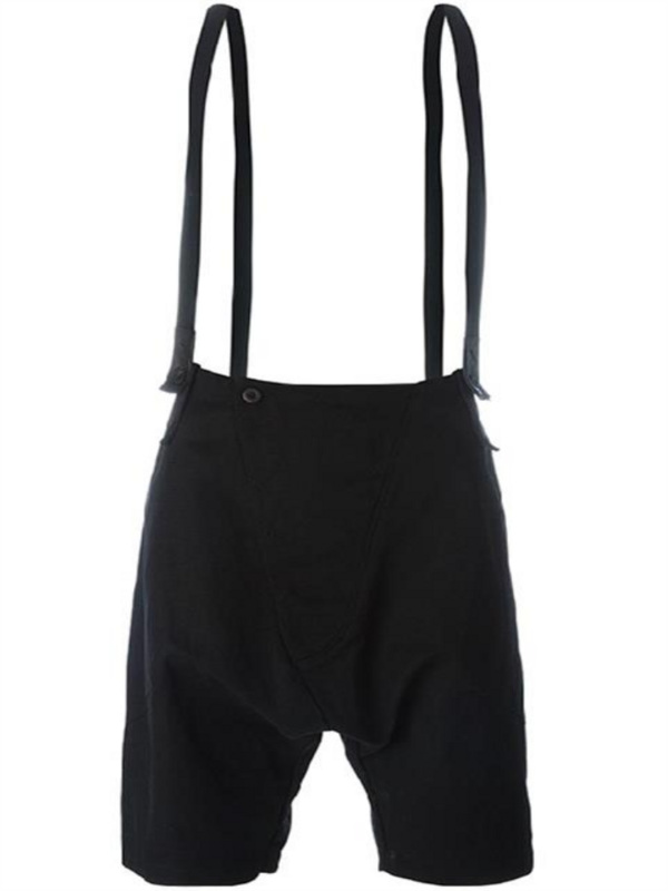 Primavera e verão novo estilo jovem suspensórios harun versão shorts moda solta harem calças preto all-match suspensórios