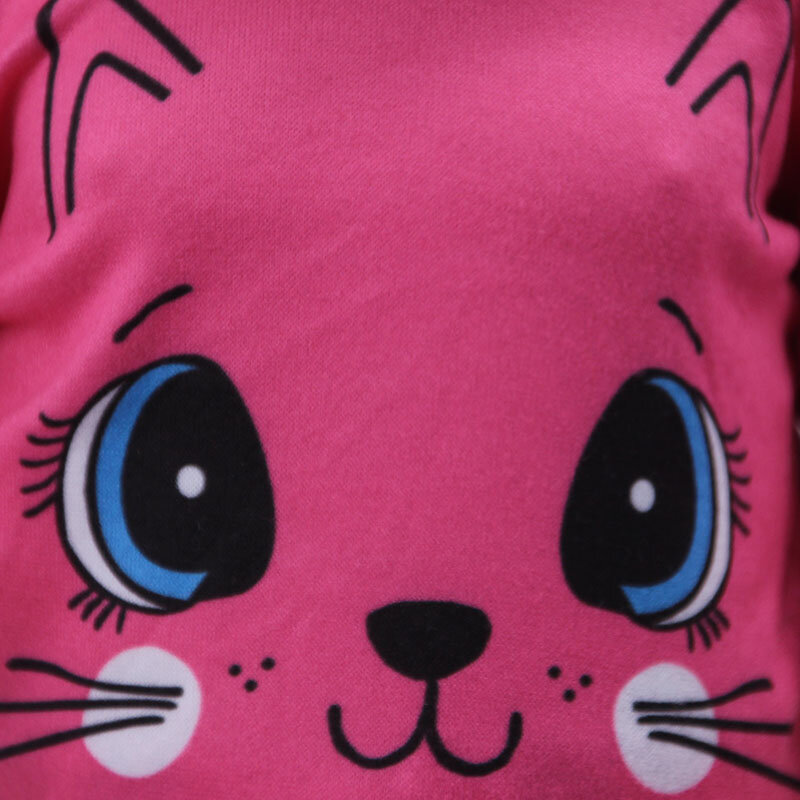 Пижама для девочек, с принтом котенка, фламинго, 43 см