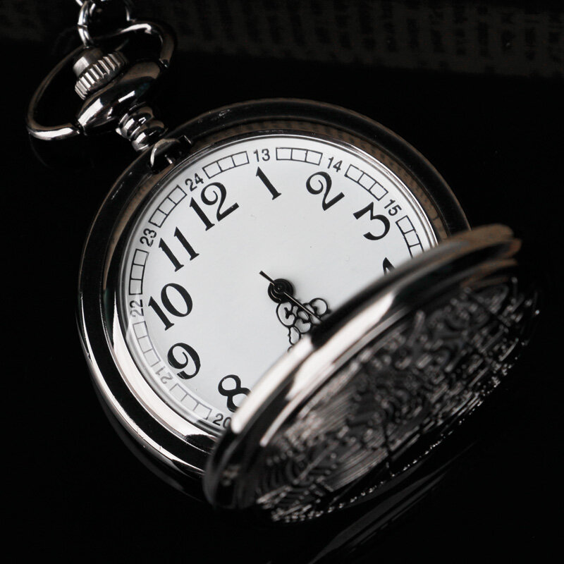 Vintage kwarcowy zegarek kieszonkowy w motyw filmowy stylu z łańcuszkiem wisiorek kobiety mężczyźni najlepszy prezent