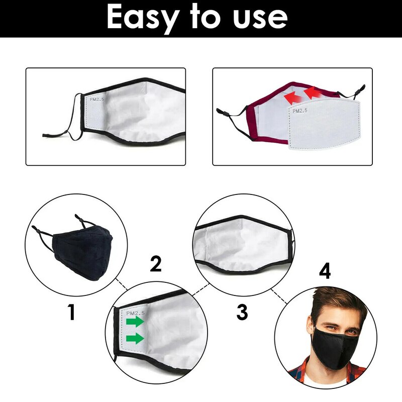 10 szt. Filtr maski na twarz PM2.5 P2 z węglem aktywnym do oddychania (tylko filtry)