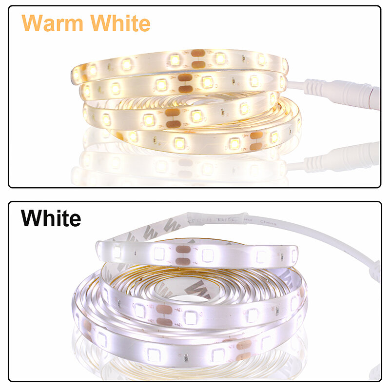 Wireless PIR Motion Sensor LED Strips Under Cabinet Lights 12V Warm White Waterproof Wardrobe Closet Kitchen LED Tape Night Lamp