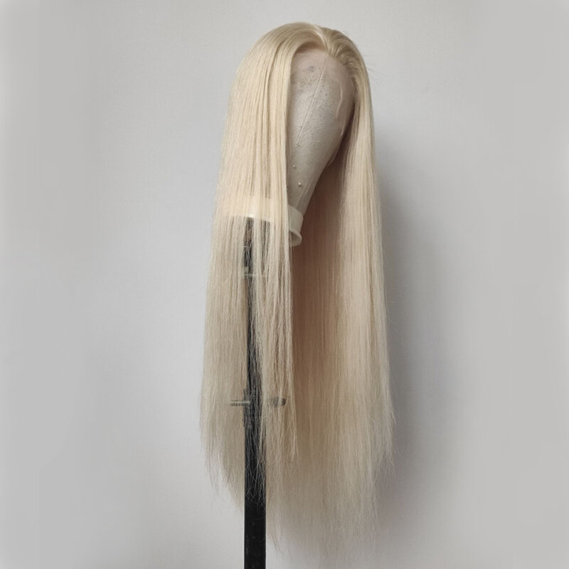 Straight Lace Front peruca de cabelo humano para mulheres, Ash Blonde, 13x4 laço frontal perucas, prepluck, brasileiro, Remy, feminino