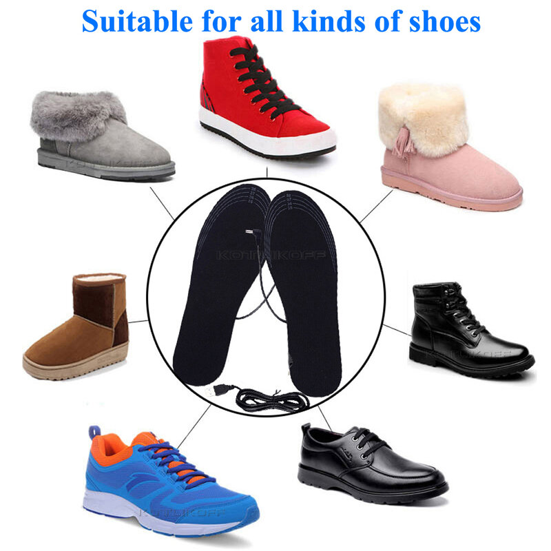Стельки с подогревом USB стельки для обуви электрические теплые стельки для ног теплые носки коврик зимние уличные спортивные нагревательны...