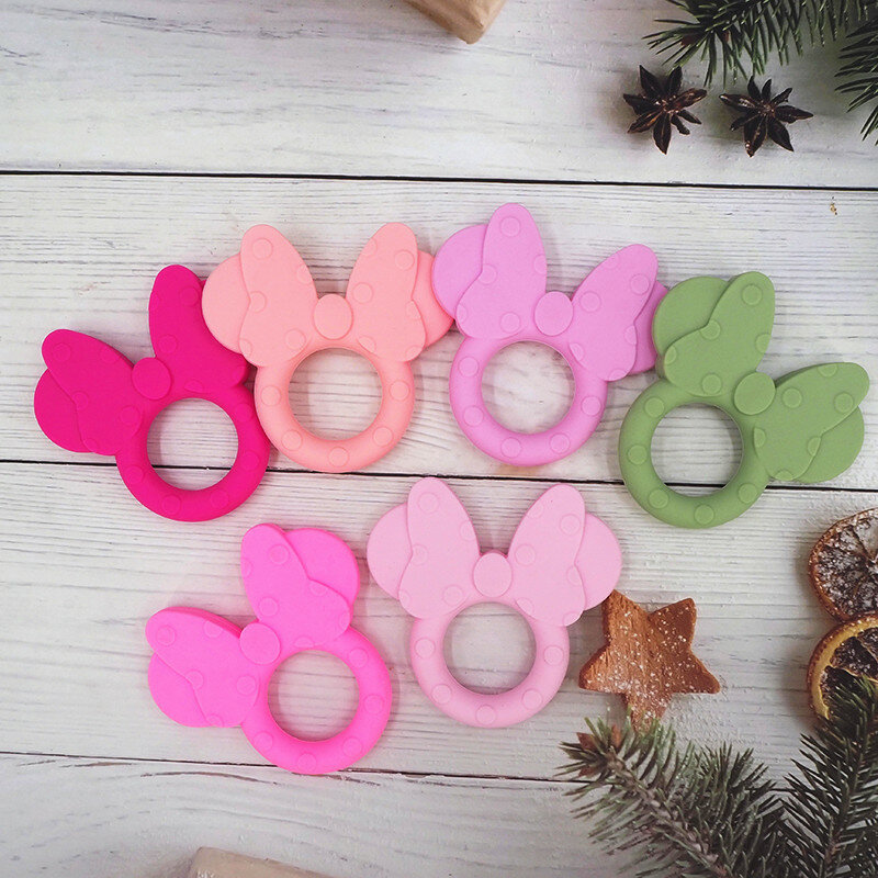 Chenkai 5PCS Silicone Cactus Teethers Food Grade Baby Cartoon Pacifier Shower Teething Nursing Toy Accessories BPA Free Gifts