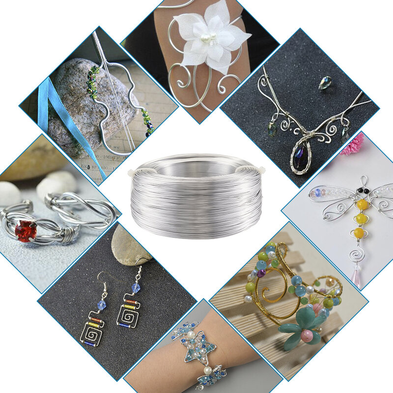 Fil d'aluminium pliable pour perles, 500g, 0.8/1/1.2/1.5/2/3/2.5/3.5/4mm, fournitures pour bijoux, bricolage, collier, bracelets artisanaux