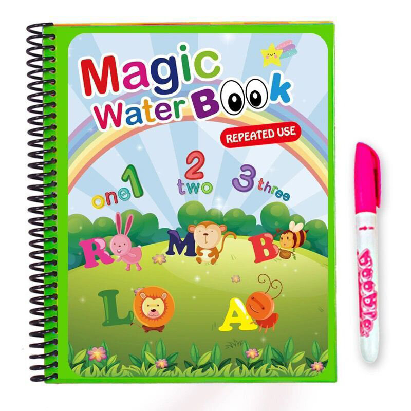 Livro de colorir água mágica reutilizável para crianças, Montessori Drawing Book, brinquedos de pintura sensorial