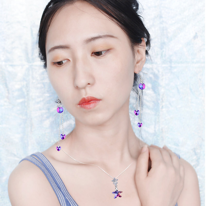 14mm mieszany kolor wisiorek w kształcie serca paciorki szklane klejnoty rozgwiazda motyl charms dla kobiet biżuteria kolczyk naszyjnik DIY