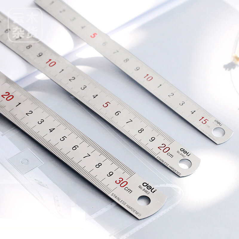 Jianwu 1pcシルバー15/20/30センチメートル高品質鋼金属定規機能マッピング測定描画ツール学用品文房具