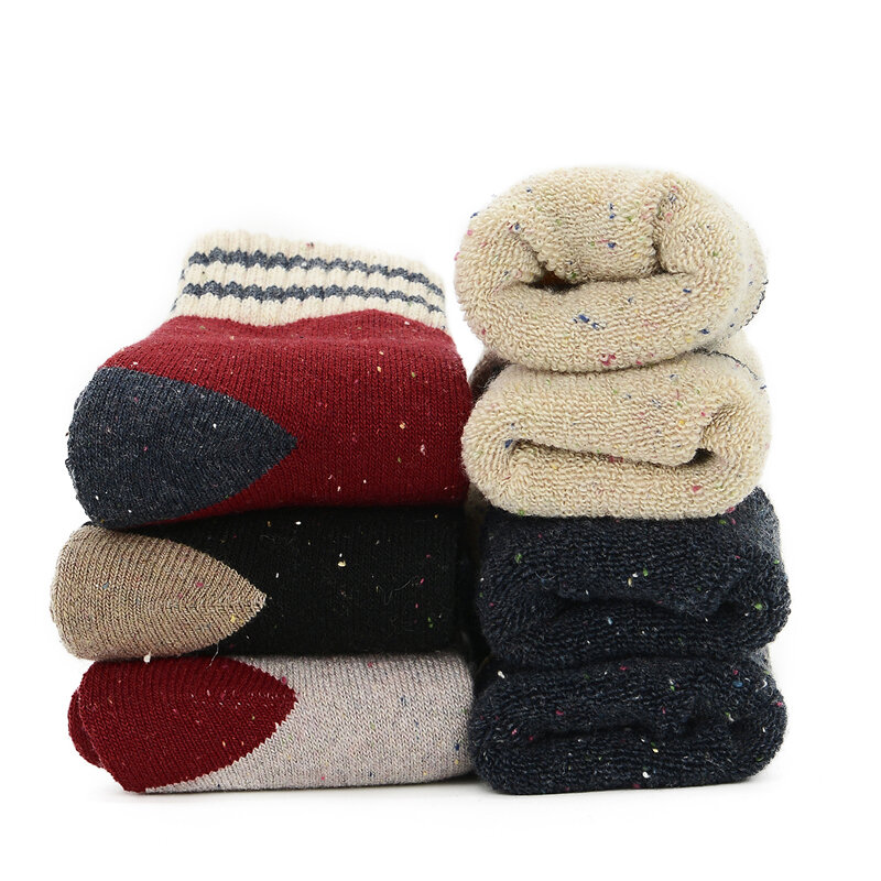 Calcetines largos y gruesos de lana para hombre, medias extensibles de alta calidad, duraderas, baratas, venta al por mayor, 5 pares, Invierno