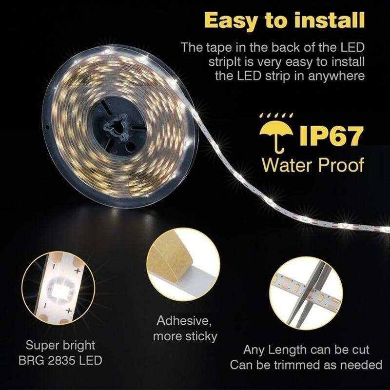 Solar Powered 5M 150LED Strip Light SMD2835 Flexible Lighting Ribbon Tape 8 Modes Waterproof LED Strip Backlight Garden Decor