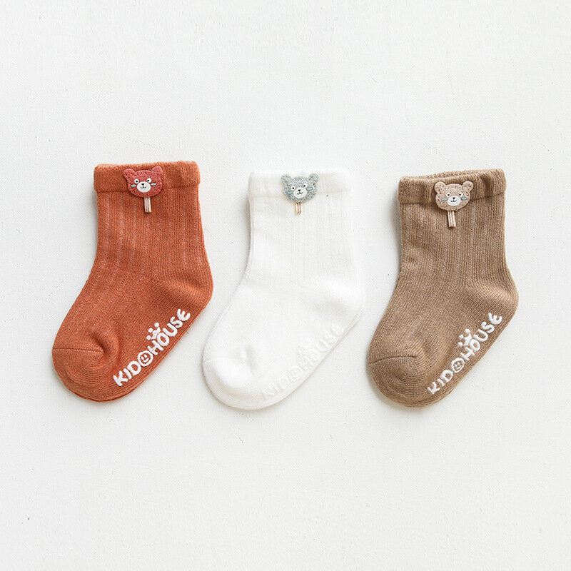 Lot de 3 paires de chaussettes pour nouveau-né, motif dessin animé, non-ald, pour garçon et fille