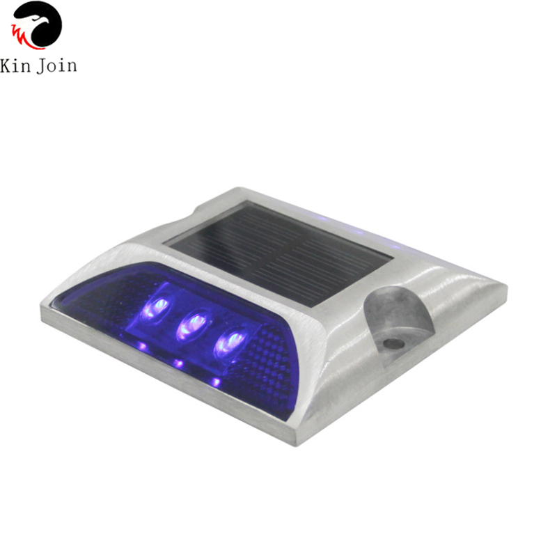 Aluminum Waterproof LED Solar Powered Road Stud Light Reflective Ground Light Path Deck Dock Warning Light Super Bright