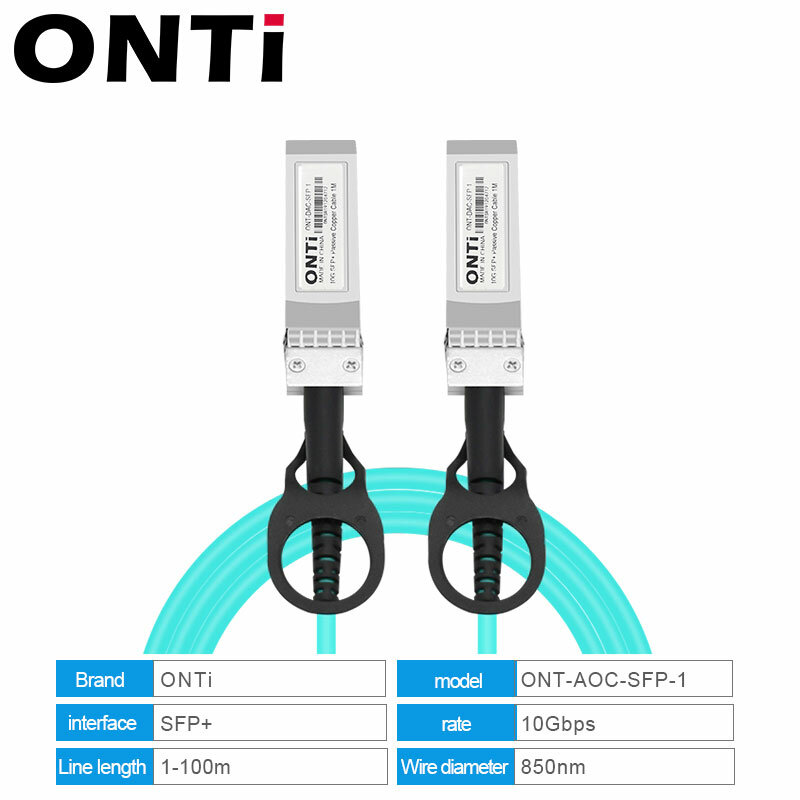 Kabel ONTi 10G SFP + AOC-aktywny optyczny kabel SFP 10gbase, 1-100M, do przełącznika Cisco,Huawei,MikroTik,HP,Intel,Dell... itd.
