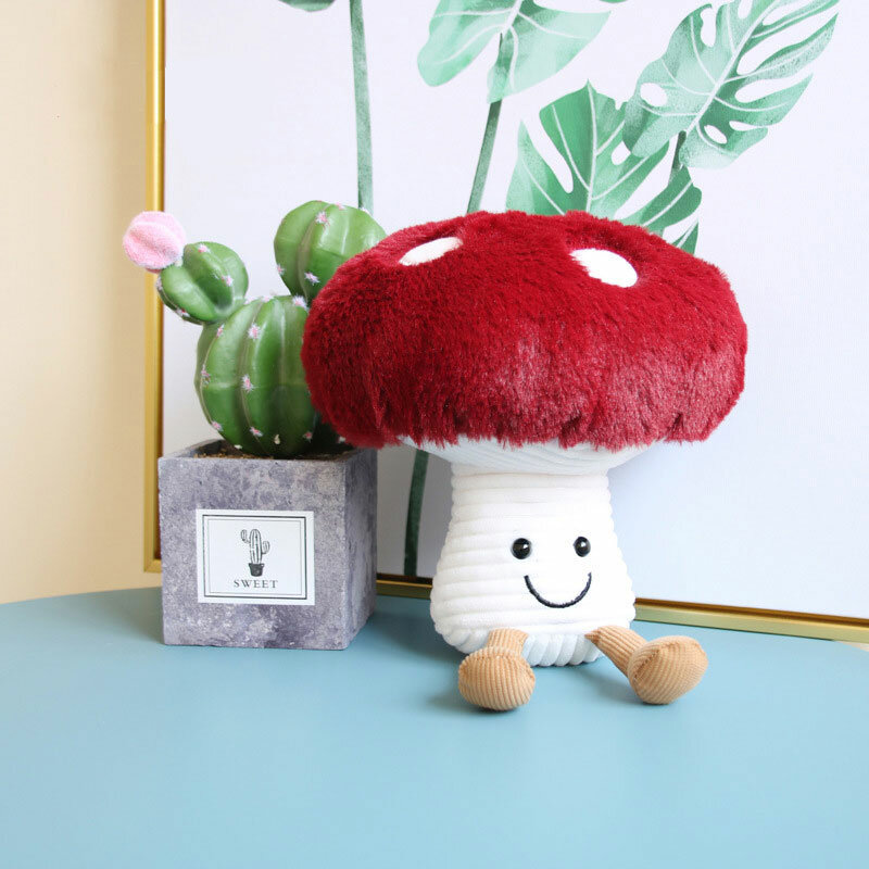 Jouets en peluche champignon pour enfants, 16-45cm, créatif, mignon, petits légumes en peluche, poupée douce, jouets pour bébés, cadeau Kawaii